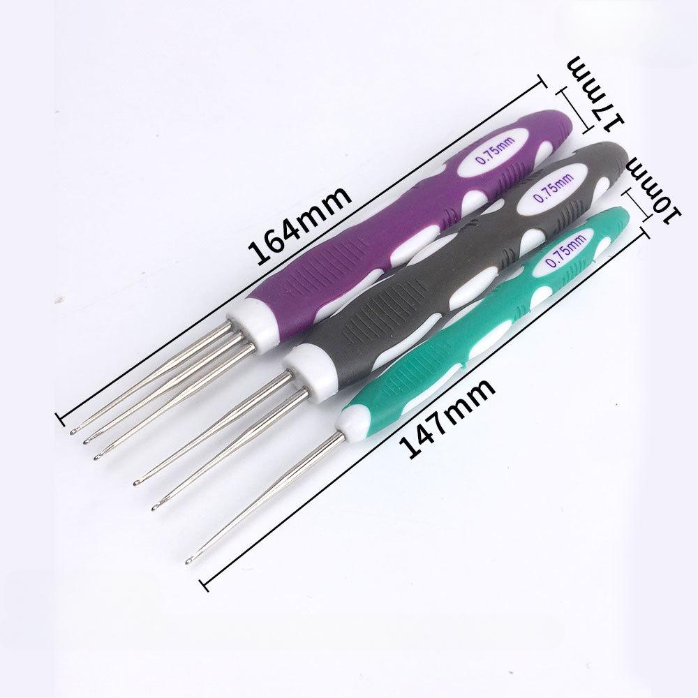 Dreadlocks Crochet Hooks with Handle Braid Hair Tool Dreadlock Crochet Needle 0.75mm