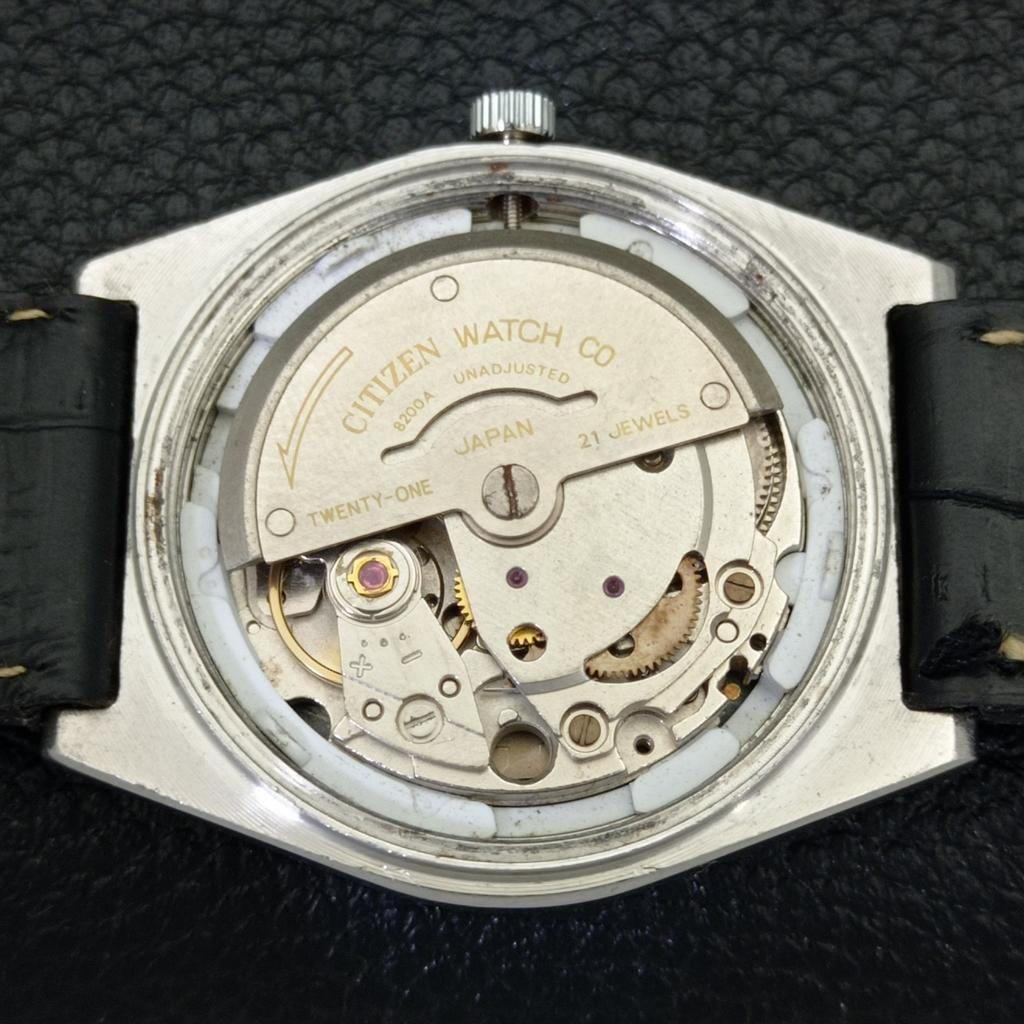 USED VINTAGE CITIZEN AUTOMATIC 8200 JAPAN MENS ARABIC WHITE DIAL WATCH a434812-2 R123-a434812