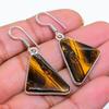 Tiger Eye Gemstone Handmade 925 Sterling Silver Jewelry Earring 1.58" GK-4783