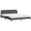 VidaXL Bed with Mattress Dark Grey 180x200 Cm Velvet 3208452