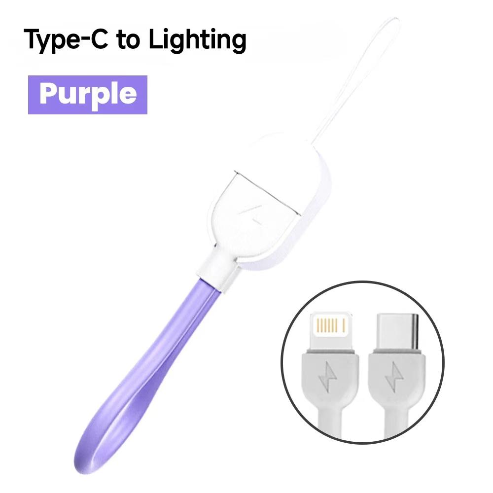 PD 20W/60W Cable Portable Keychain Short USB C To Type C Fast Charging Wire For Samsung Xiaomi iPhone 17 16 15 14 13 Support Data Transfer