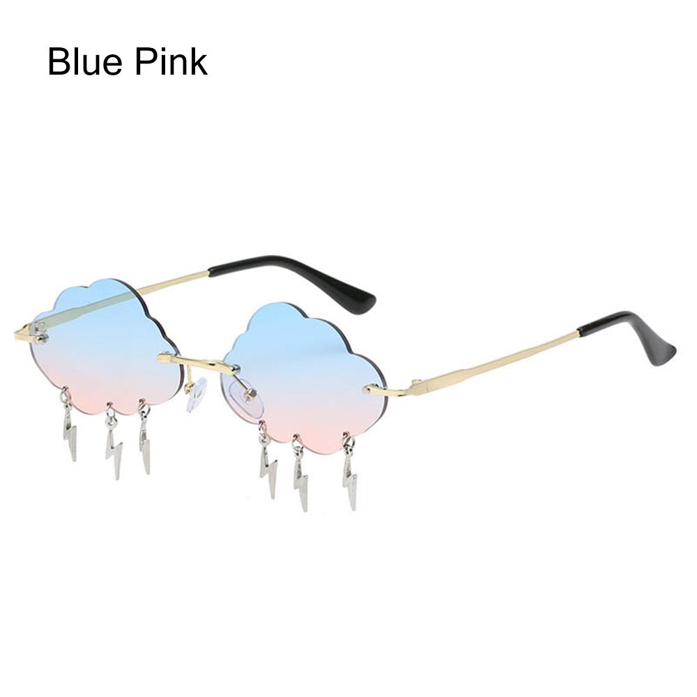 Funny Clouds Shaped Sunglasses Lightning Pendent Sunglasses Rimless Sunglasses 90s Sun Glasses Steampunk Disco Party Glasses
