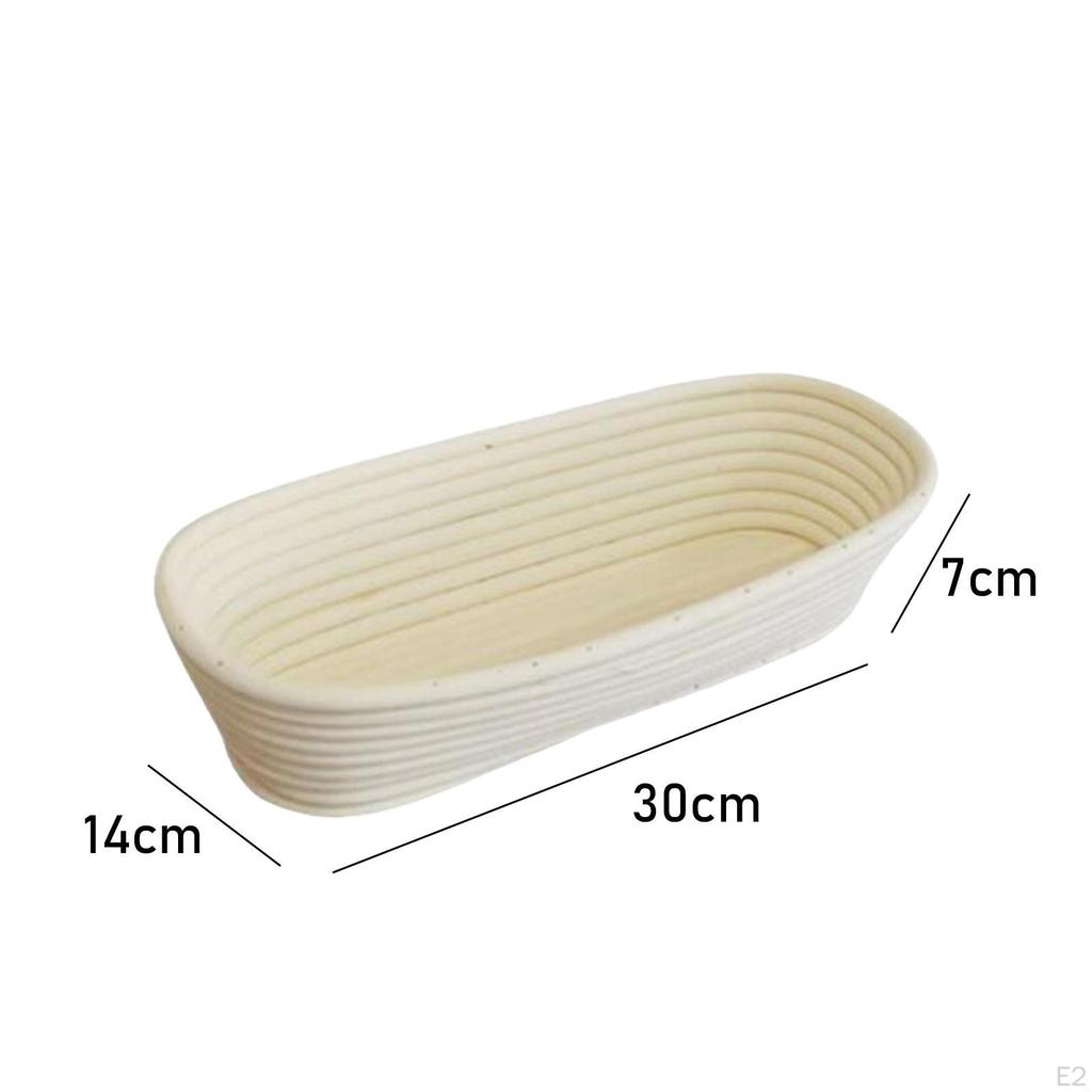 Bread Proofing Basket Bin 30x14x7cm, Rattan, Versatile Use, Large Oval Box Fruit Baskets