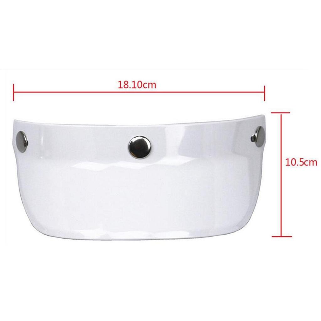 Homyl Motorcycle Helmet Peak Shield Open Retro Sunshade Replacement (with 3 Snap Scratch Resistant) 3/4 Helmet, Black