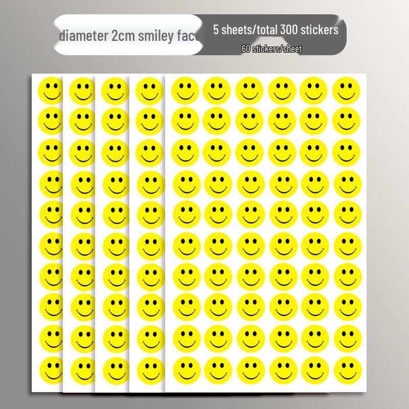 Smiling Face Rewards Stickers: Self-Adhesive Praise Labels for Kindergarten & Elementary Students