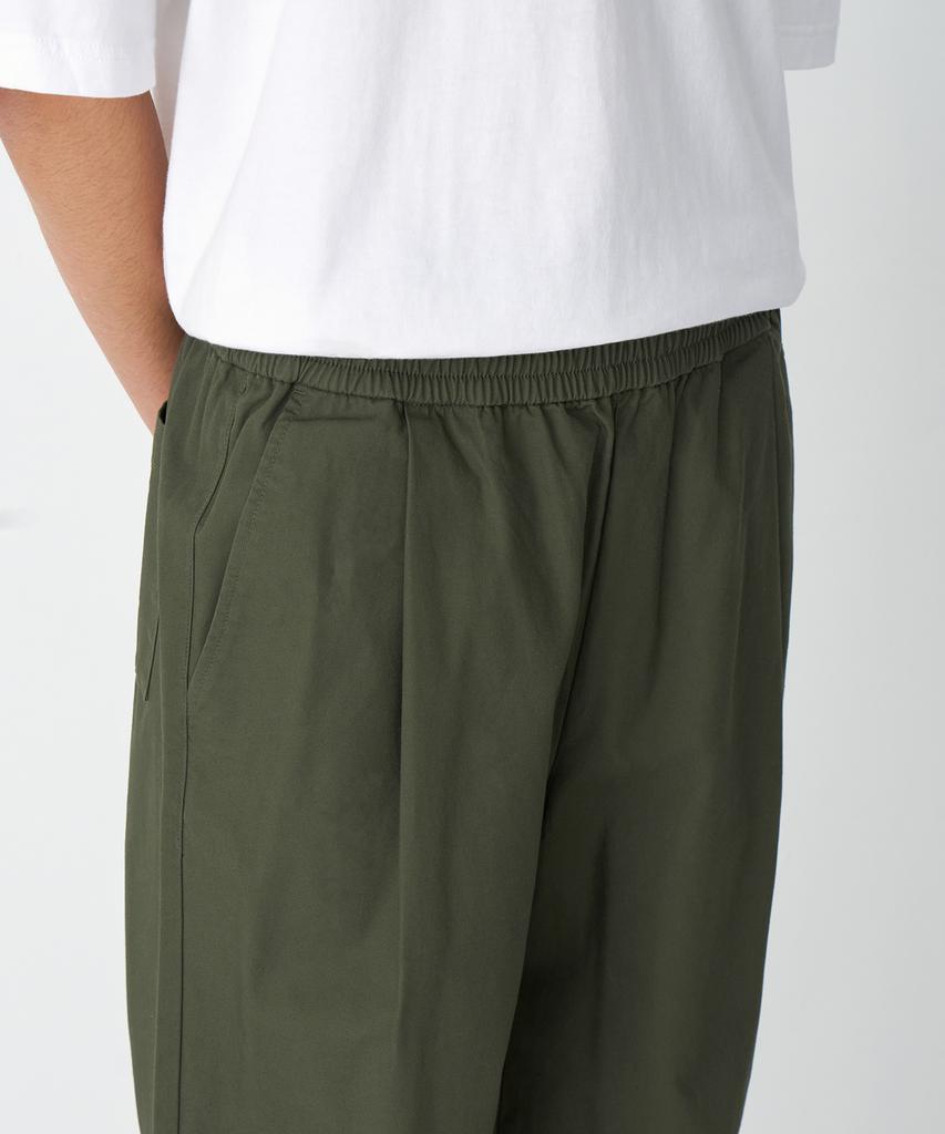 MUSINSA STANDARD Cotton Loose Tapered Elastic Waist Pants [Khaki]