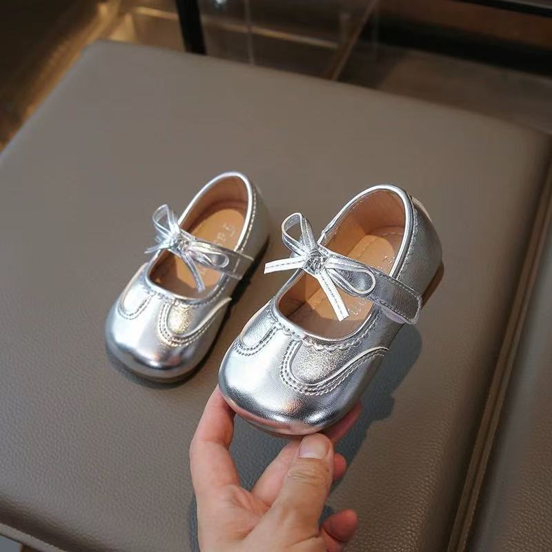 Baby Girl Small Leather Shoes 2025 Autumn New Baby Children Soft Sole Non-slip Toddler Shoes Girls Shallow Mouth Single Shoes