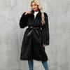 Women's loose-fitting plain-colored trench coat