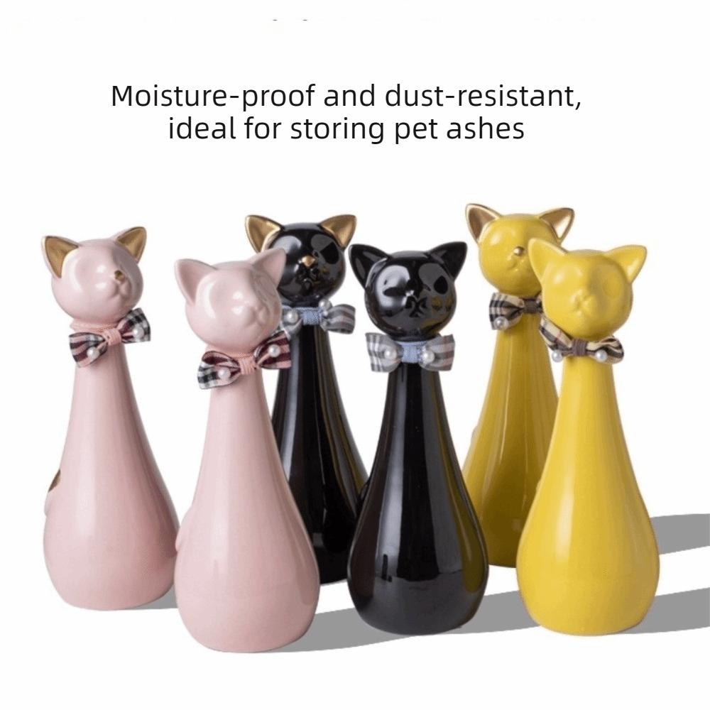 Cat Shaped Dog Ceramic Urn Moisture-proof Cat Funeral Urn Pet Cremation Urn  Pet Supplies