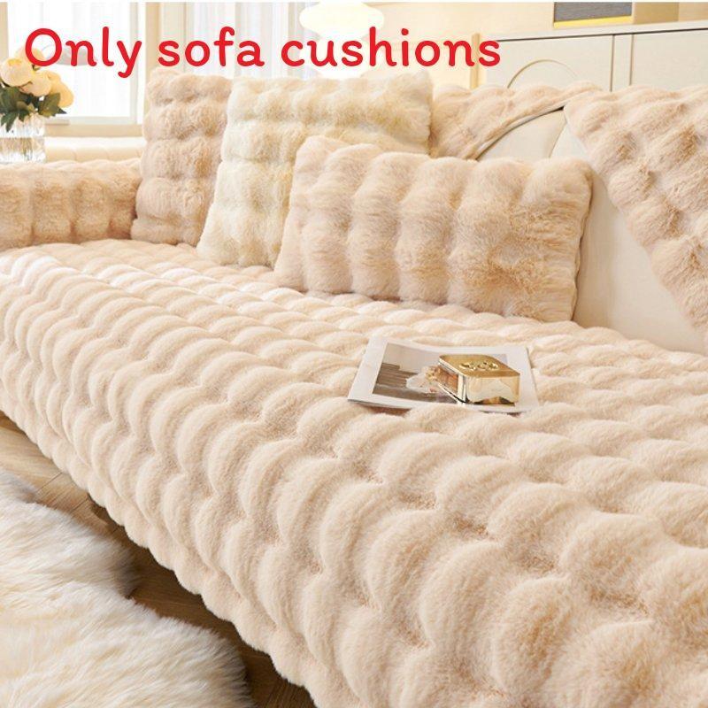 Warm Sofa Plush Cover Non Slip Cushion Covers Winter Quick Heat Furniture Decor