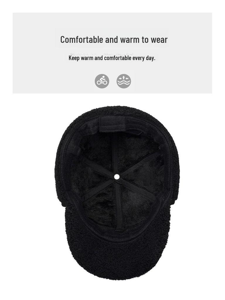 Men's Warm Lei Feng Hat: Velvet, Ear Protection, Outdoor Leisure, for Dad and Elderly, Thickened for Autumn and Winter