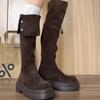 Thick-soled Boots Women's 2025 New Autumn and Winter But Knee Suede Boots Women's Thin Tall Knight Boots