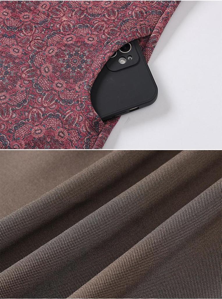 2026 Autumn Stylish Lapel Printed Shirt for Middle-aged & Elderly Women
