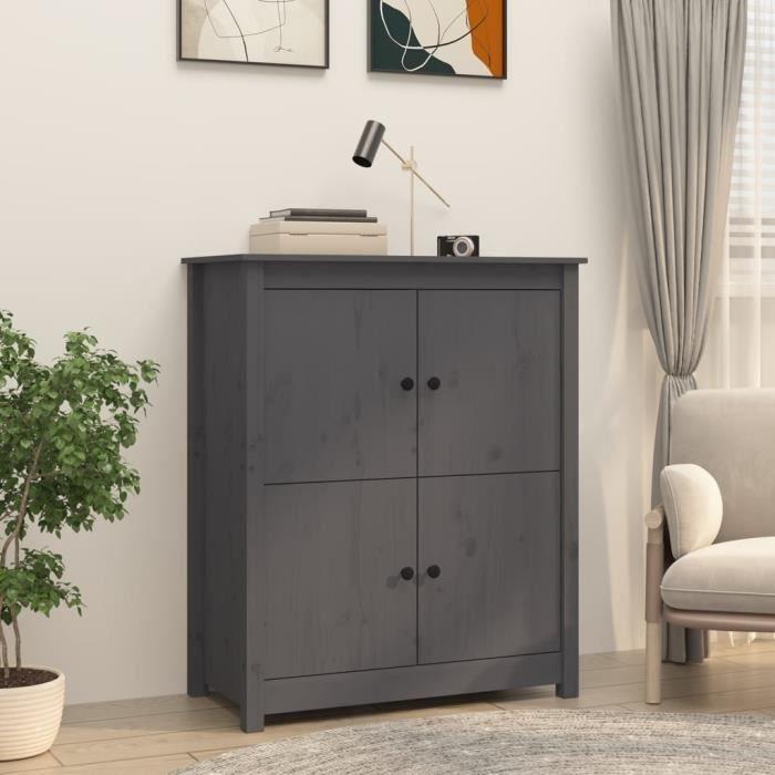 821509 vidaXL Buffet Gris 83x41,5x100 cm Bois massif de pin