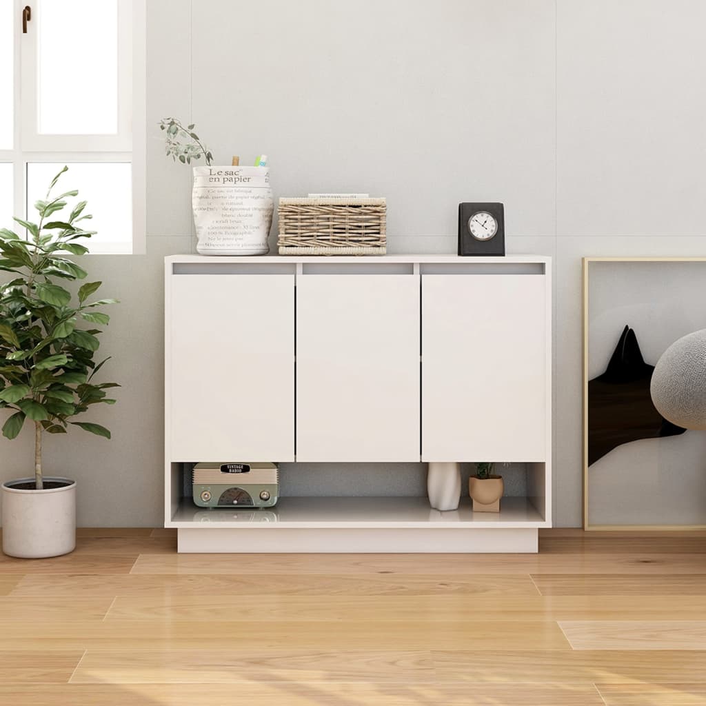Sideboard White 97 X 31 X 75 Cm Engineered Wood