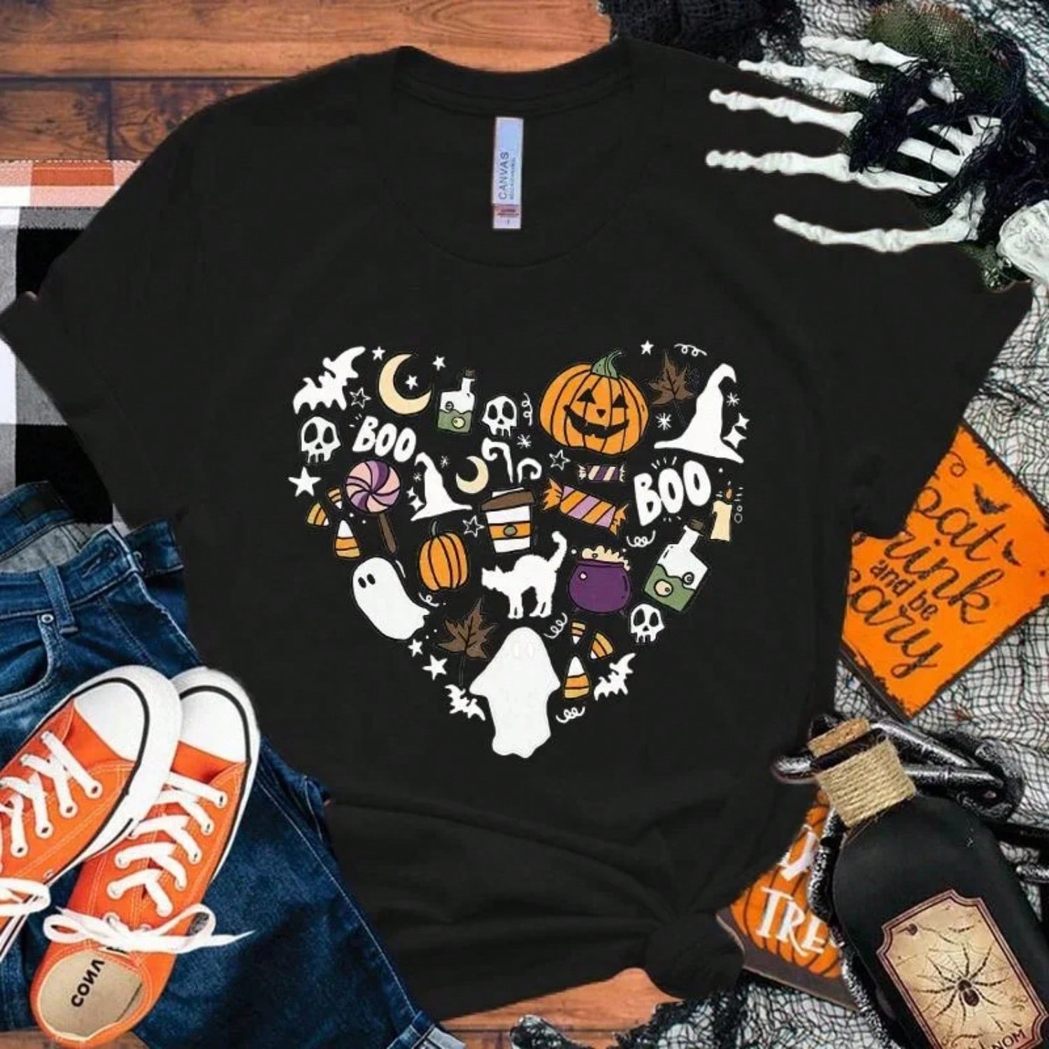 Halloween Boo Pumpkin Love T-Shirt Men unisex T Shirt Cosplay Clothes Streetwear Tee Shirt Plus Size Tops S разноцветный
