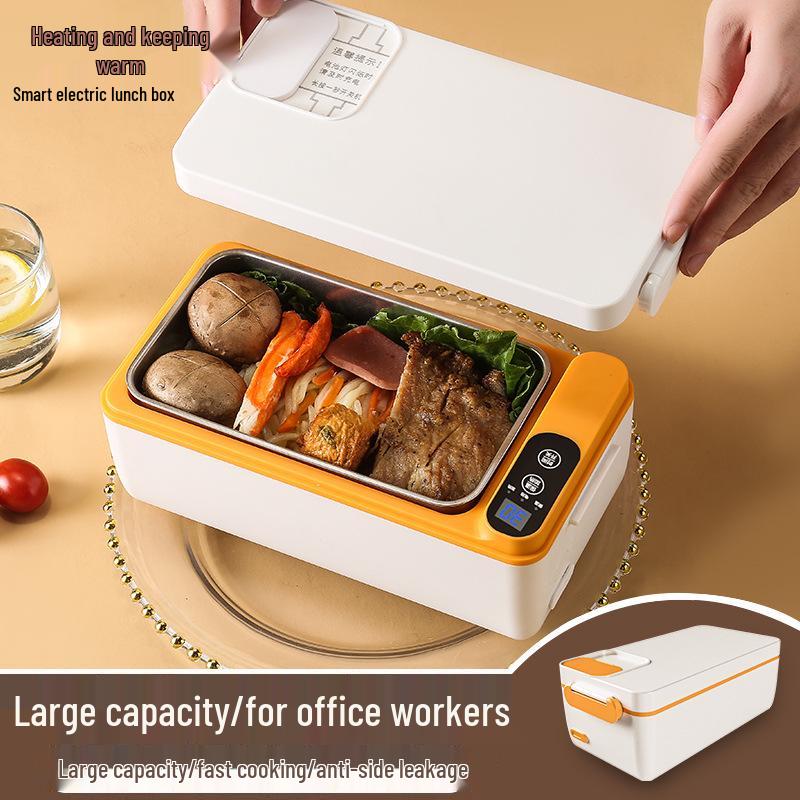 Portable Rechargeable Heating & Insulation Lunch Box for Office Workers & Students - Wireless, Water-Free Bento Box