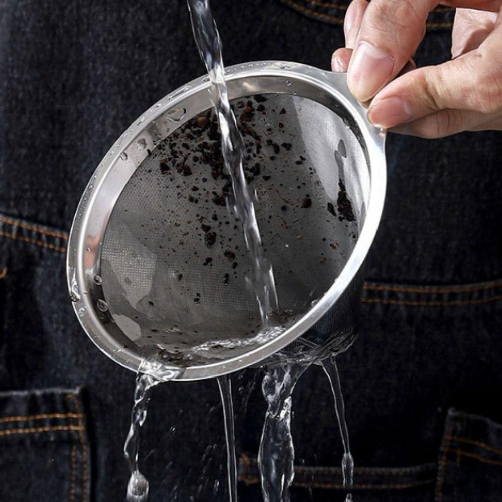 800 Mesh Filter Rostfritt Stål Kaffedroppare Handbrygg Kaffebryggare Häll över Kaffe