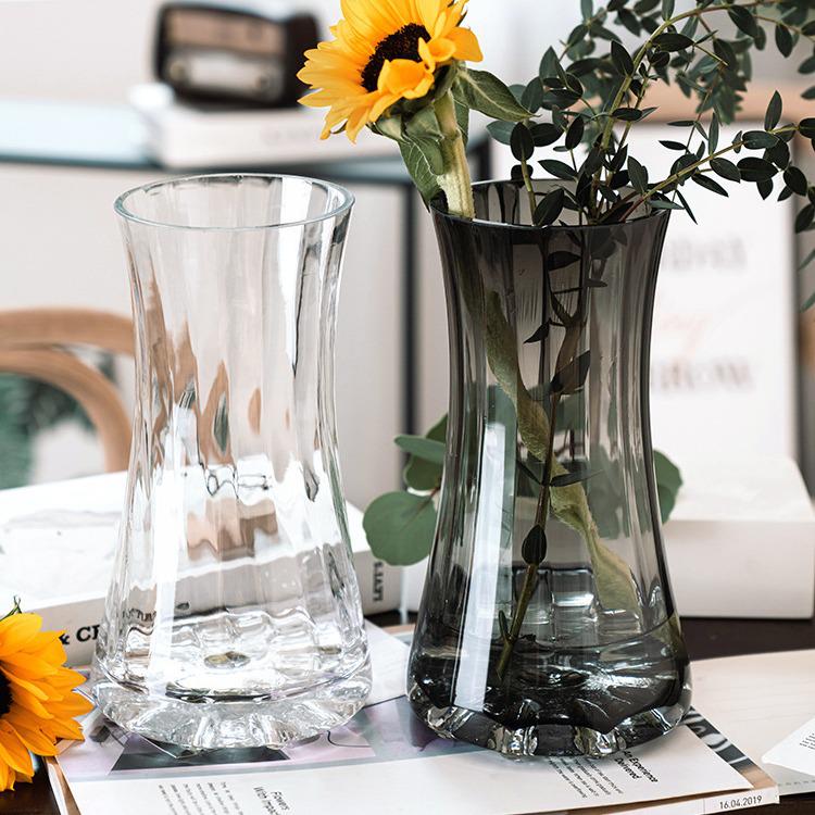 Gold-Painted Transparent Glass Vase for Fresh or Dried Flowers - Nordic Style Flower Arrangement Ornament