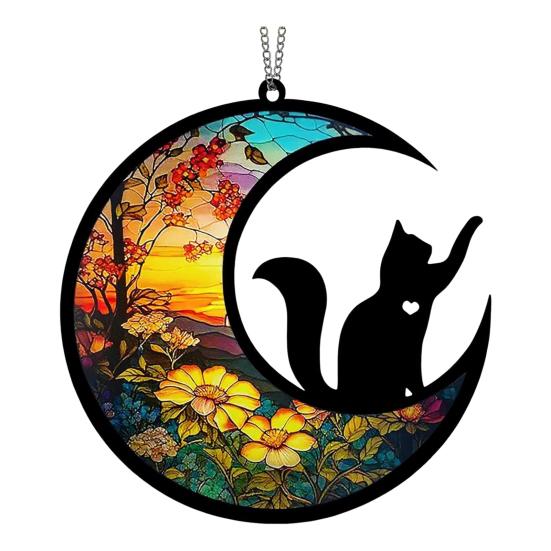 Pet Memorial Sun Catcher Dog Cat Suncatcher Pet Memorial Keepsake Stained Glass Style Hanging Decoration for Loss of Dog Sympathy Gift