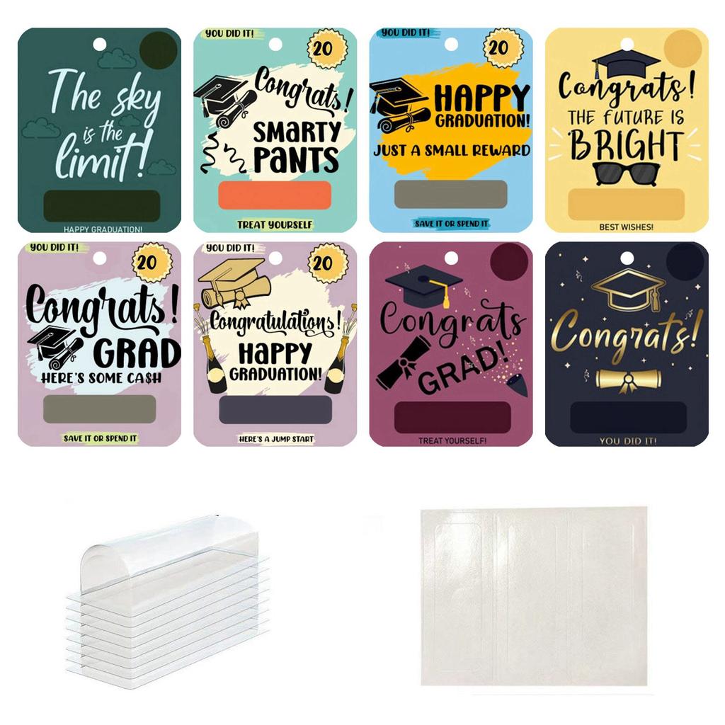 8 Packs Of Graduation Season Cash Card Clips, Checks, Fun Lipstick Clips, Gift Card Clips, Unique Plastic Dome Covers, And Double-sided Adhesive.