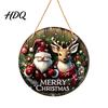 Traditional Xmas Tree Embellishments Wooden Christmas Hanging Pendant Snowman/Santa Claus/Gnome Ornament with Farmhouse Style Festive Signs Hemp Rope