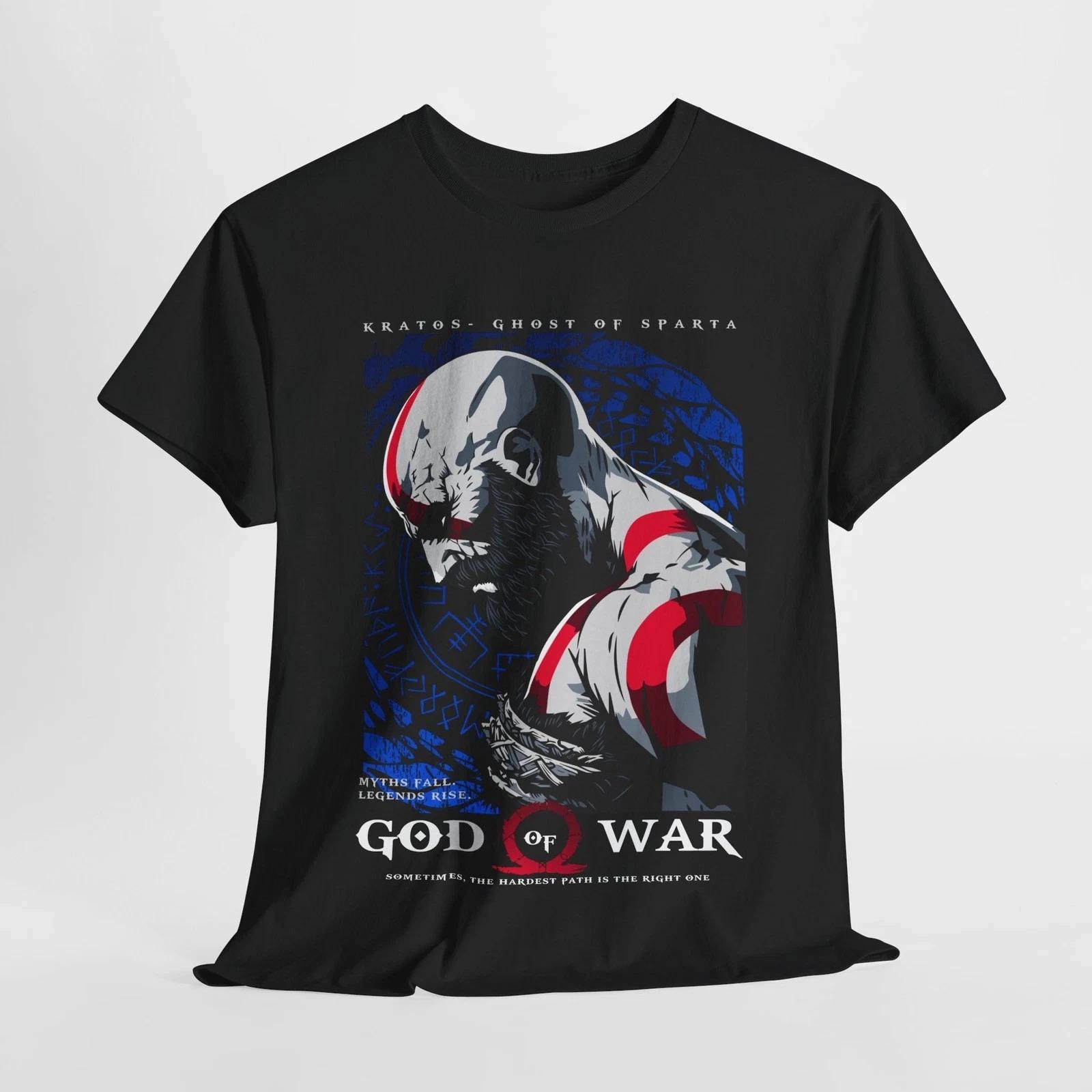 

Футболка 2026 God of War, футболка Кратоса, мужская и женская футболка Спартанский призрак , летняя хлопковая, удобная, свободная, с коротким рукавом 4XL