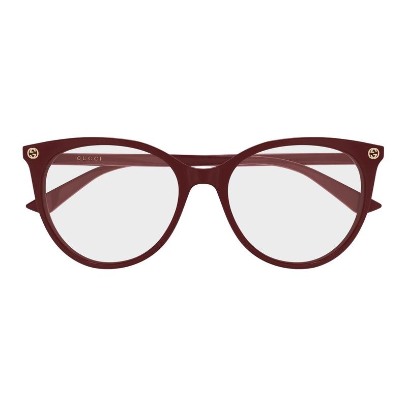 Gucci Optical Glasses [Available Prescriptions] Black Frame Little Bee 010 (burgundy Frame/transparent Lens) Dust Bag + Glasses Case (random Color)