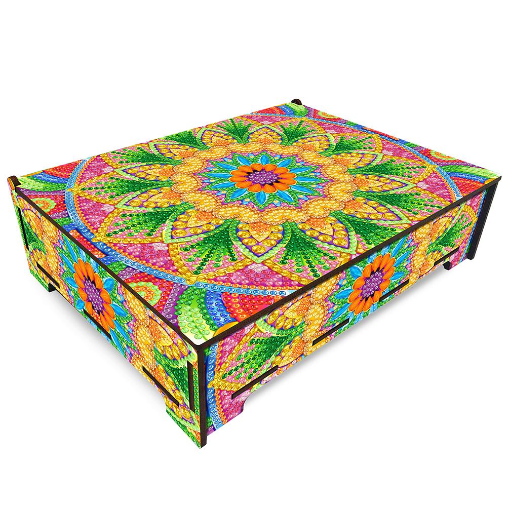 

Mandala Diamond Painting Storage Box Rhinestone DIY Jewellery Box Large Capacity Rhinestone Diamond Painting Box for Women Girls