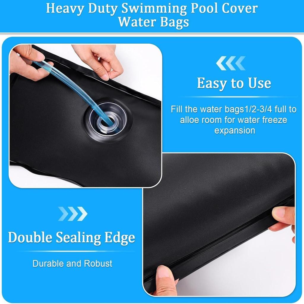 Water Bags for Pool Cover Winter Pool Cover Weights Inground Double-Row Weights for Vacation Home Owners Companies Caretakers
