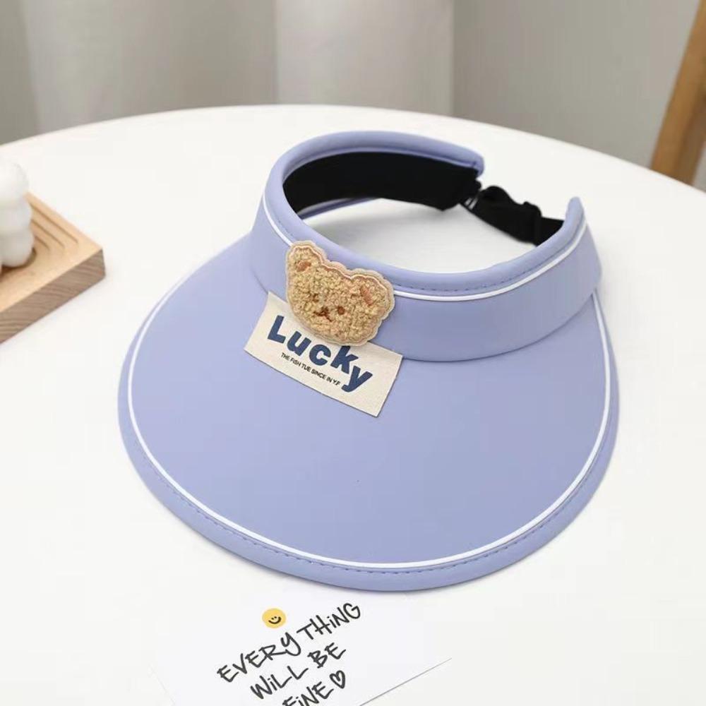 

Корейский стиль Медведь Пустой цилиндр Шляпа для затенения Детская козырек Шляпа Мультяшная Солнцезащитная Шляпа Малыш синий