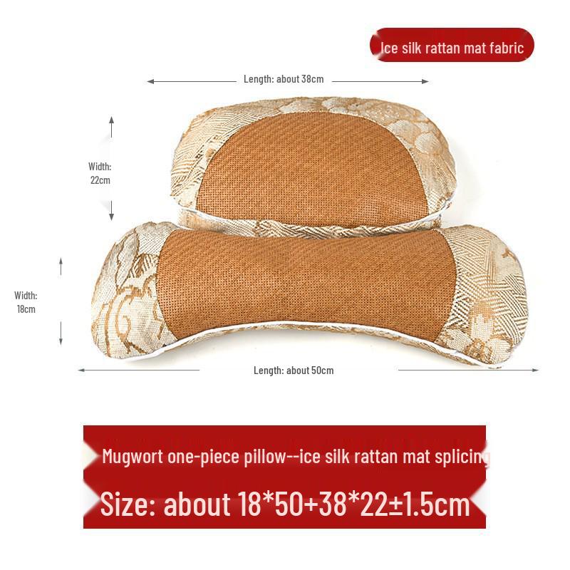 Mugwort Moxibustion Cervical Pillow with Detachable Cylindrical Design for Neck Support