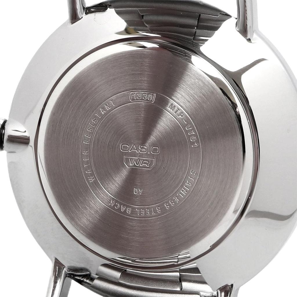 Casio Quartz Watch Navy Metal Band Overseas Model Men's MTP-VT01D-2B [Used]