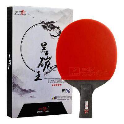 Racchetta da Ping Pong Double Fish Black Carbon King 5 Stelle Penhold