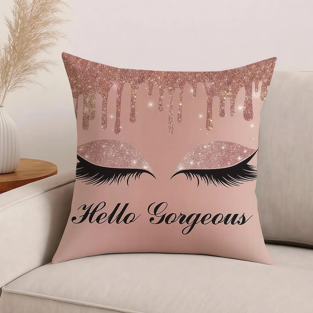 Non Core Ins Beauty Makeup Eyelash Peach Skin Pillow Case Office Cushions Suitable For Sofa Car Bedroom Decorative Cushion Cover
