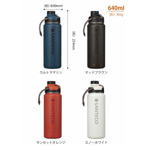 CB Japan Ultramarine Blue Water Bottle, 640ml, Direct Drinking Stainless Steel Bottle, Vacuum Insulated K2 Sports Bottle, SANTECO