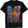 Cool African Woman Afro Color Painted Face Juneteenth Vibes T-Shirt