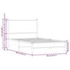 VidaXL Metal Bed Frames with Smoked Oak Headboard 100x200 Cm, Single Bed, Bedroom Furniture, Guest Bed, 4007809