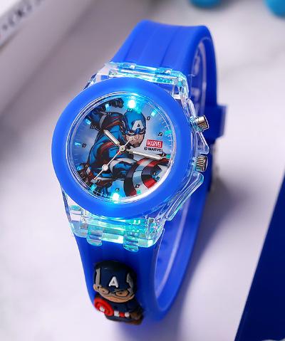 New cartoon primary school children's watch colorful flashing luminous watch doll silicone waterproof electronic watch