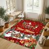Christmas Theme Crystal Velvet Rug Personalized Custom Name Text Soft Floor Mat Home Decor