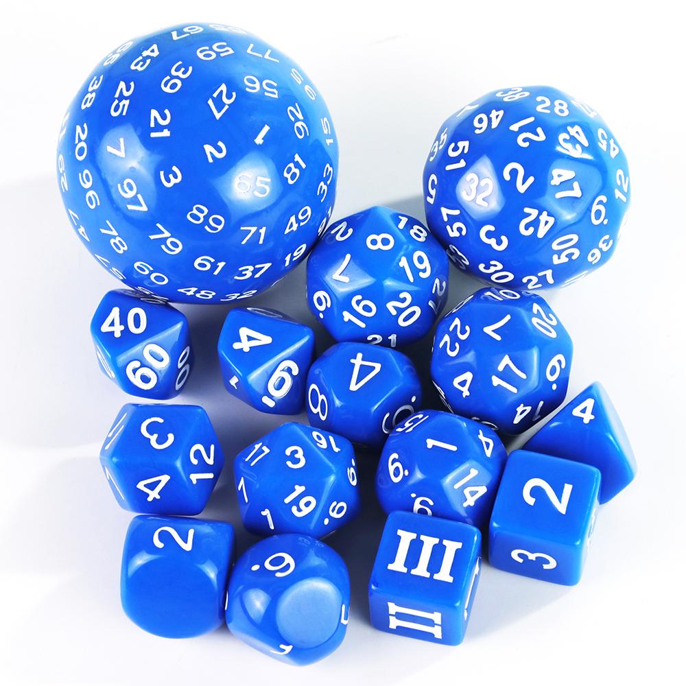 Polyhedral Dice Set, Game Dice Set Acrylic 15Pcs D4-D100 with Bag for DND Role Playing Game