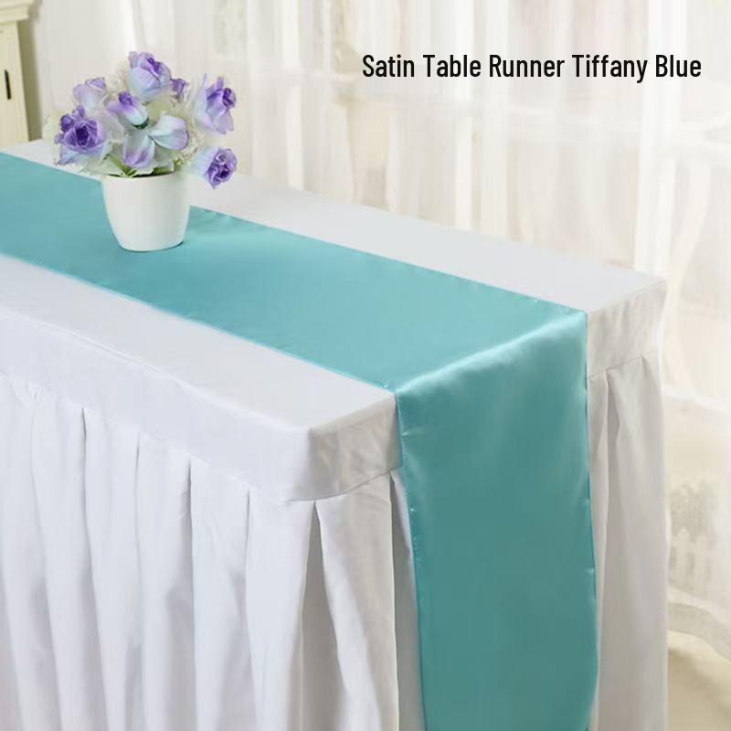 Saténový běhoun na stůl s vysokou hustotou pro svatby a bankety - Polyesterová stolní dekorace v jednobarevném provedení