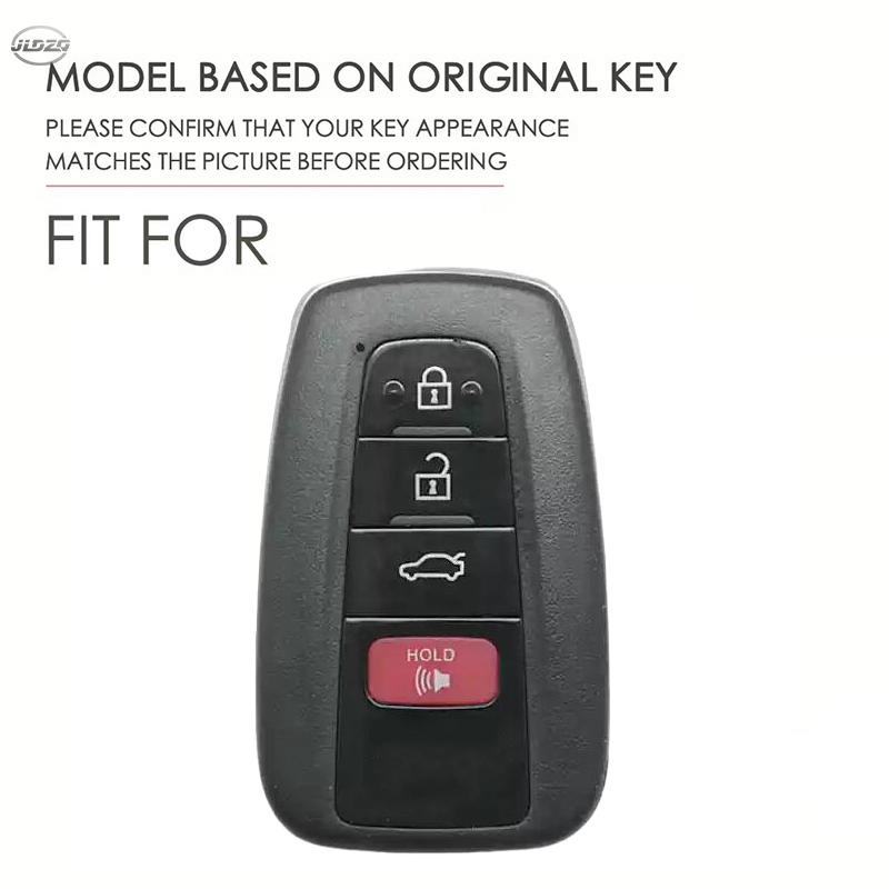 Silicone 4 Buttons Car Key Case Cover Fob Keychain for Toyota Camry CHR Corolla RAV4 Avalon Land Cruiser Prado Prius 2017 - 2022