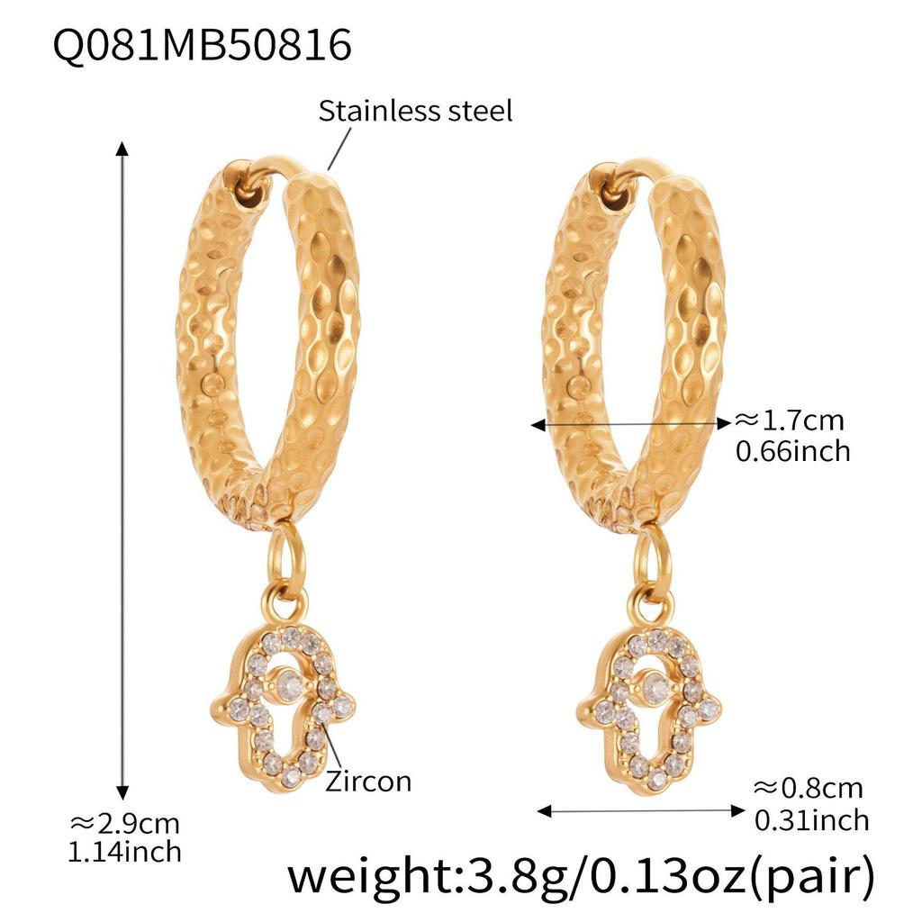 INS Style Devil's Eye Zircon Stainless Steel Earrings