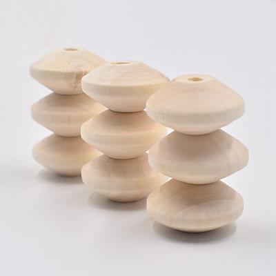 20pcs/60pcs Rondelle Shape 5x8mm 9x19mm 22X12mm Natural Wood Loose Handcraft Beads for DIY Crafts Woodcraft Jewelry Making Accessories