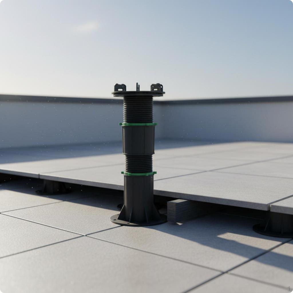 Verstellbarer Terrassenstützfuß Einfach zu nivellieren Erhöhter Boden für Balkon 2535mm