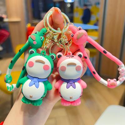 Cute Cartoon Frog Keychain Couple Doll Bag Pendant Car Key Chain Exquisite Small Gift Ornament