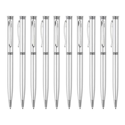 10Pcs Twist Action Metal Ballpoint Pen with Pen Clip, Office Signature Pen Guest Sign In Pen for Hotel Reception