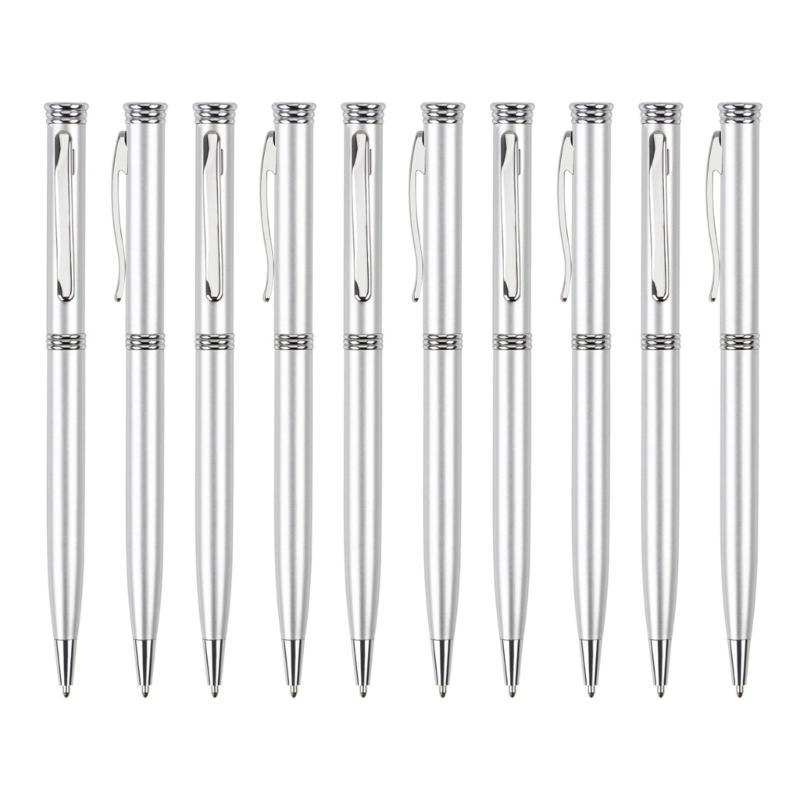 

10Pcs Twist Action Metal Ballpoint Pen with Pen Clip, Office Signature Pen Guest Sign In Pen for Hotel Reception 1