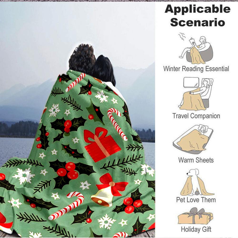 1pc Christmas, Holiday Blanket Warm, Cozy, And Soft, Suitable for Sofas, Beds, Cars, And Office Use.Perfect for Camping And Travel, Making It a Great